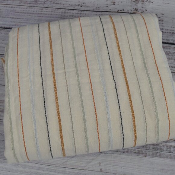 PARACHUTE Stripe Beach Blanket 100% Cotton Natural Size 90" × 80" NWOT - Picture 2 of 11